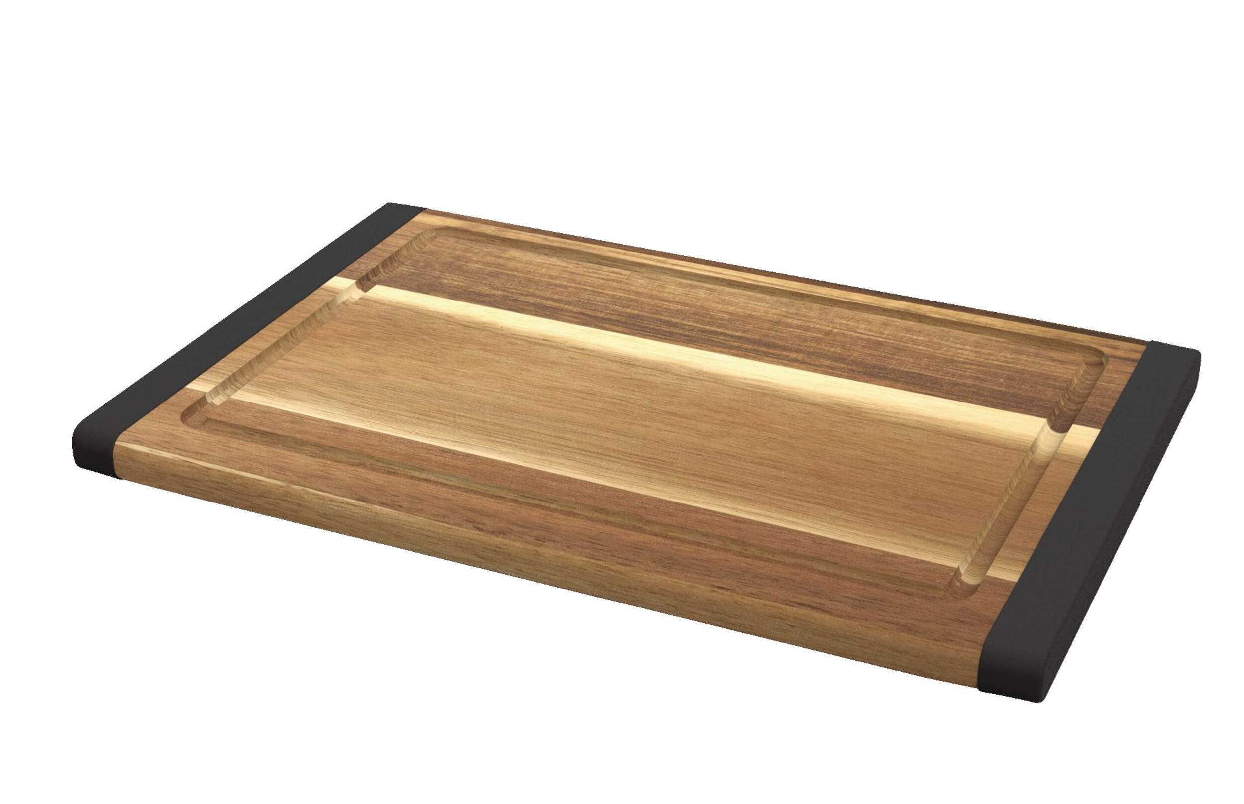 Vida by PADERNO Acacia Wood Cutting Board, Non-Slip, 9.5-in x 14-in Front_Three_Fourths_Angled_Left