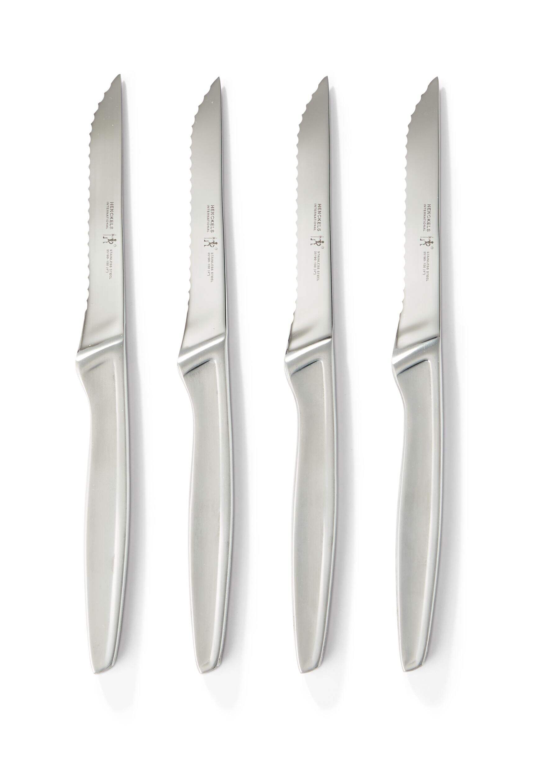 HENCKELS Stainless Steel Steak Knife Set, Dishwasher Safe, 4-pc Side_Left