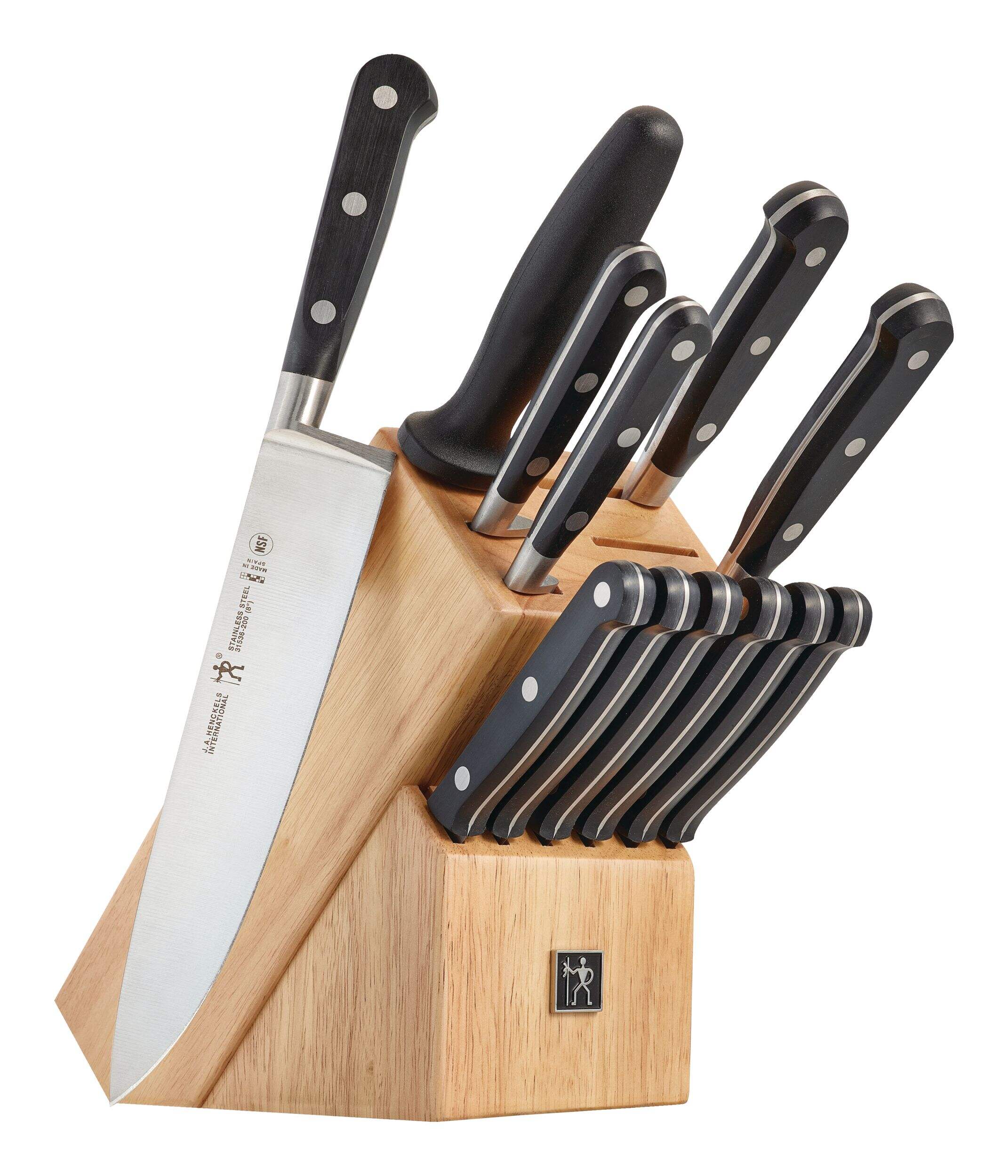 Couteaux en acier forgés Henckels French avec bloc, paq. 13 Front_Angled_Right