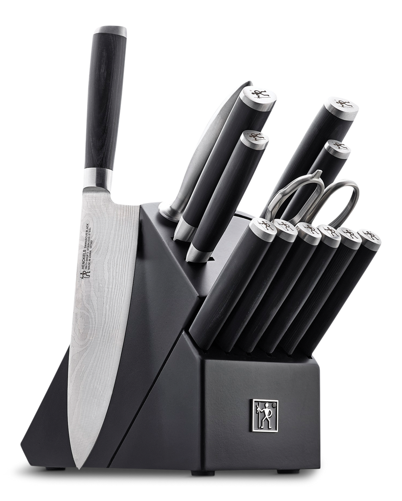 Henckels Damascus Knife Block Set, Black Block, 14pc Canadian Tire