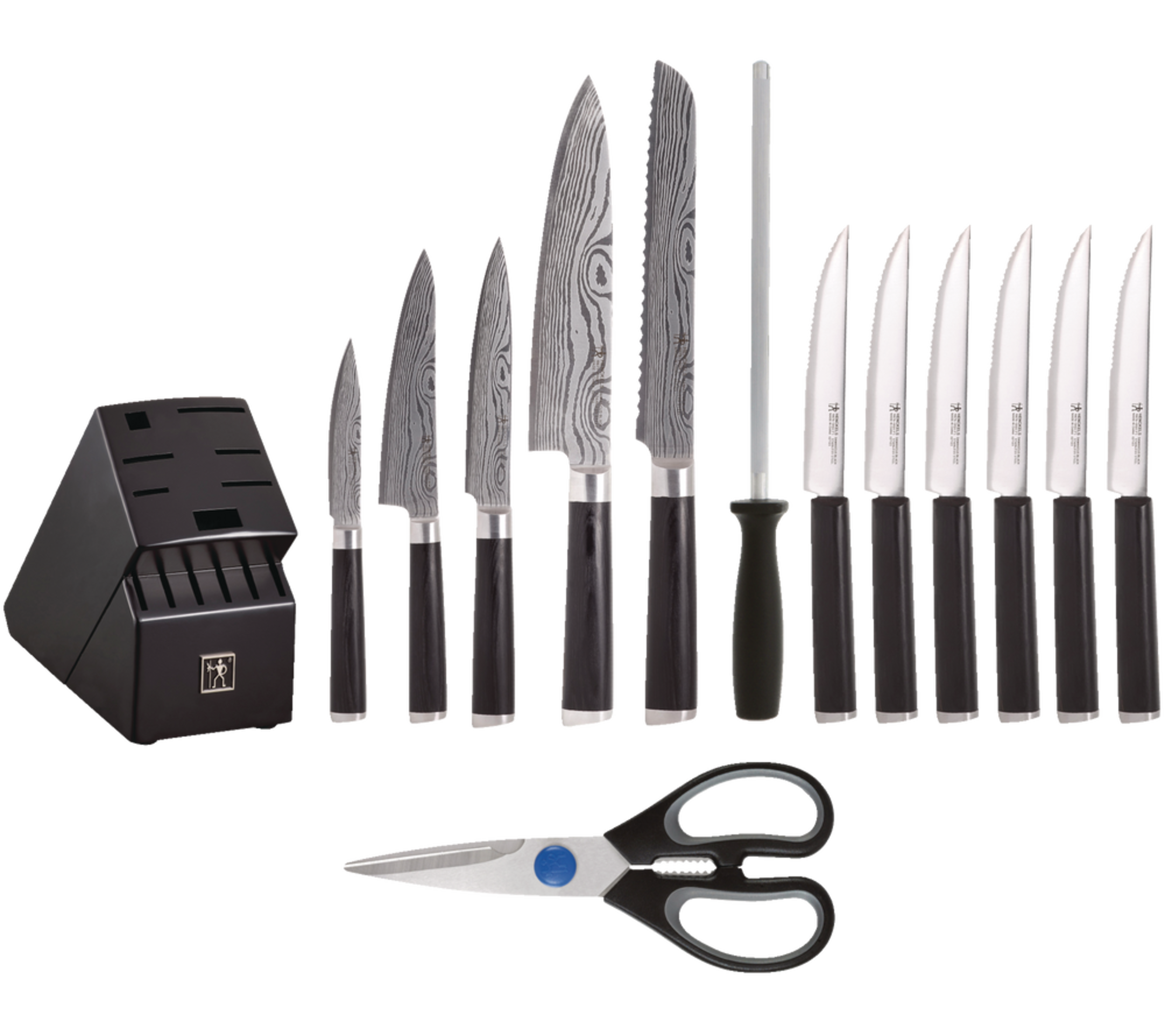 Henckels Damascus Knife Block Set, Black Block, 14pc Canadian Tire