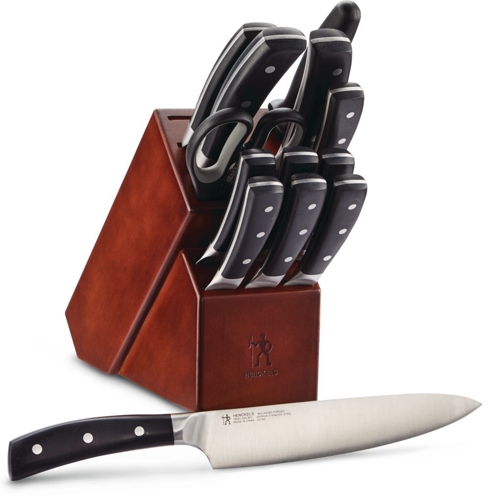 Henckels Balanced Steel Knife Block Set, Ergonomic Grip, 14pc