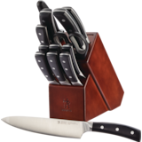 Henckels Balanced Forged Steel Knife Block Set, Ergonomic Grip, 14-pc Front_Three_Fourths_Angled_Left