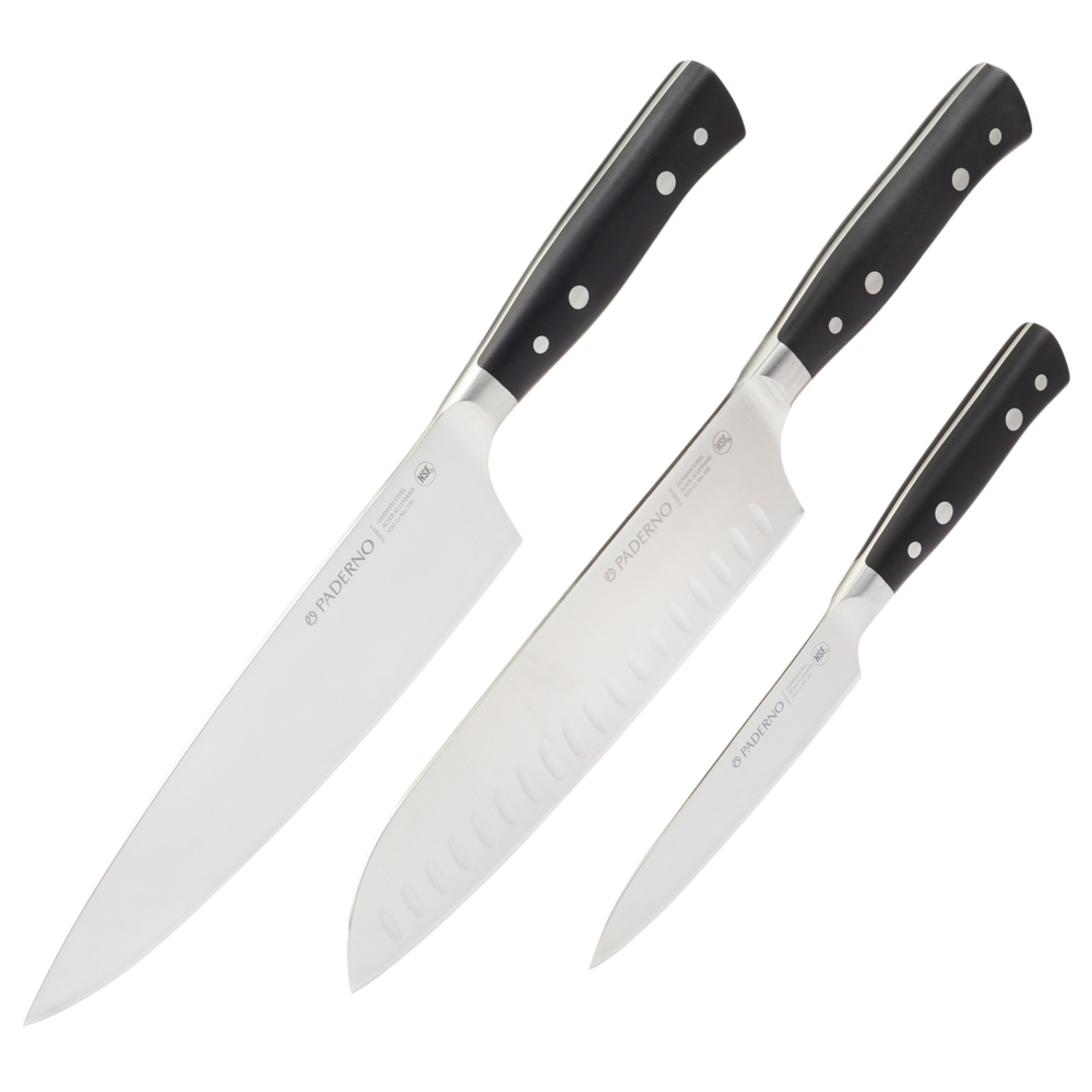 PADERNO Montgomery Stainless Steel Multi-Purpose Knife Set, 3-pc ...