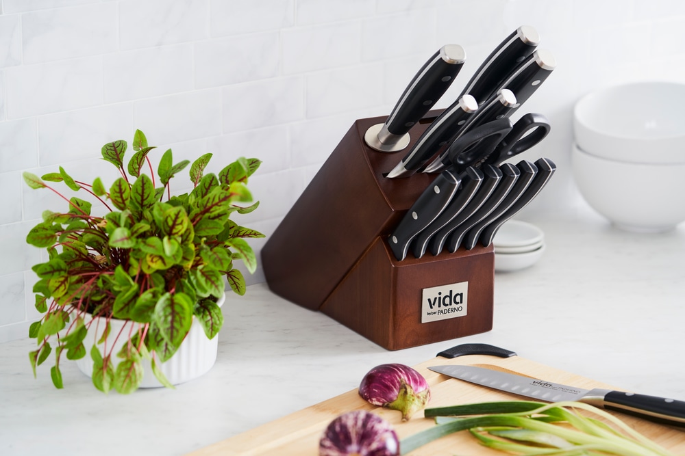 Vida by PADERNO Japanese Steel Knife Block Set, Ergonomic Grip, 14pc Canadian Tire