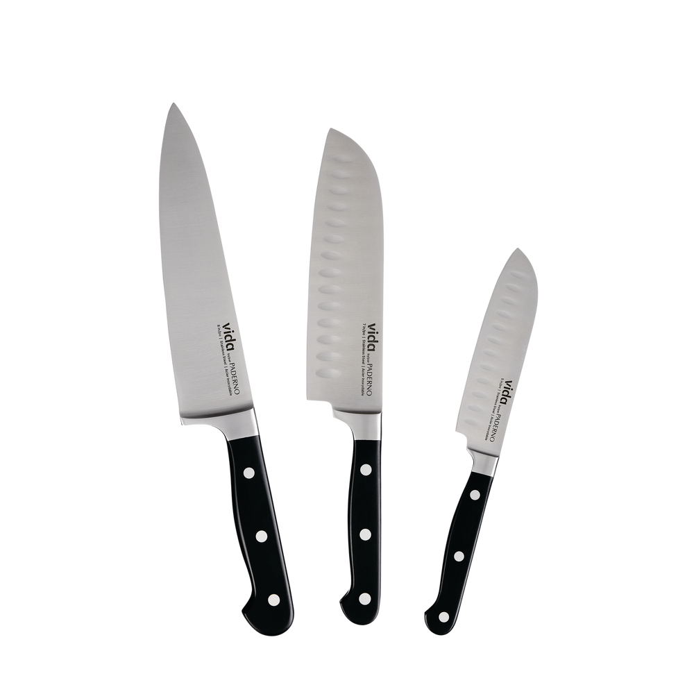 Vida by PADERNO Stainless Steel Triple Rivet Chef's Knife, Ergonomic