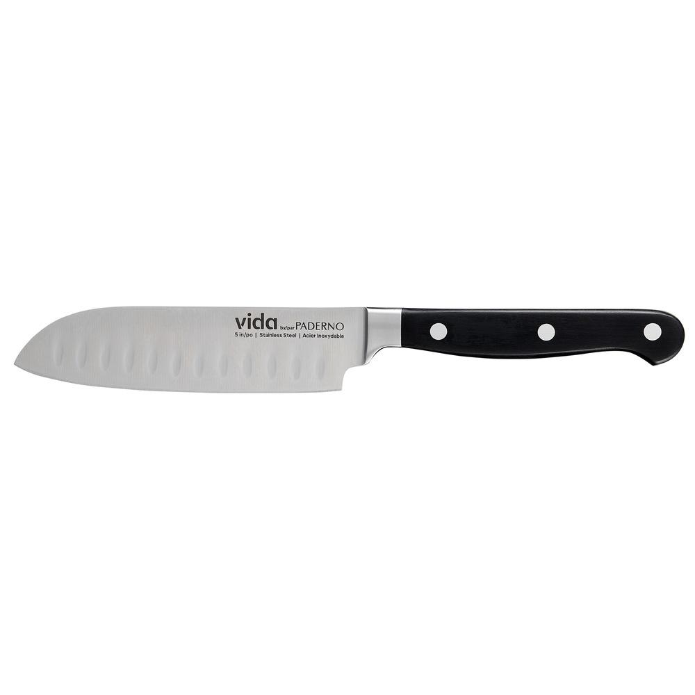 Vida by PADERNO Stainless Steel Triple Rivet Santoku Knife, Ergonomic
