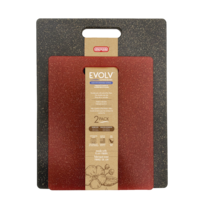 Dexas Flax Fibers Eco-Friendly Cutting Boards, Dishwasher Safe, 2-pk, Black/Red