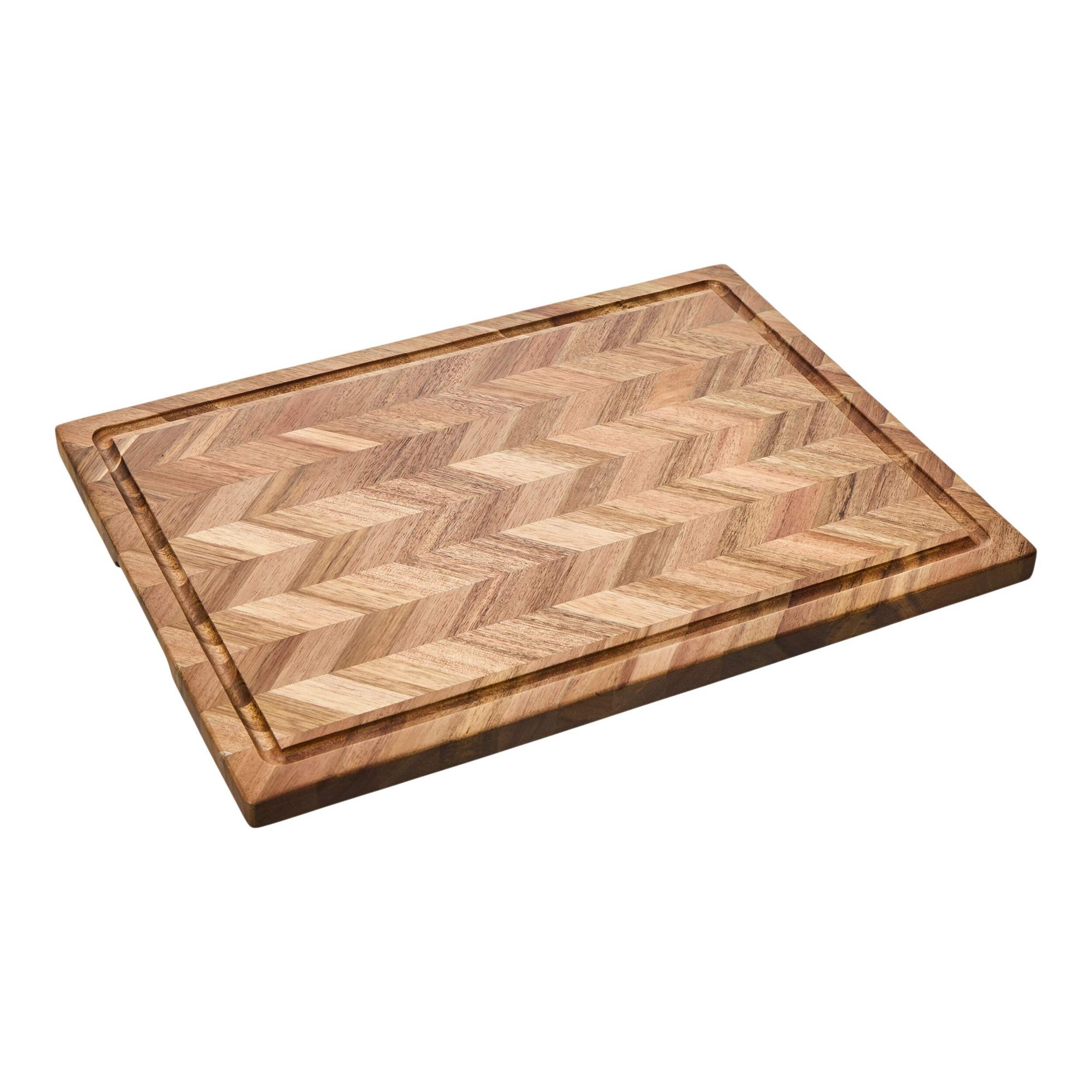 Vida by PADERNO Herringbone Acacia Wood Board Front_Angled_Right