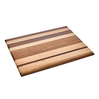 Vida by PADERNO Striped Multi Wood Large Cutting Board Front_Angled_Right