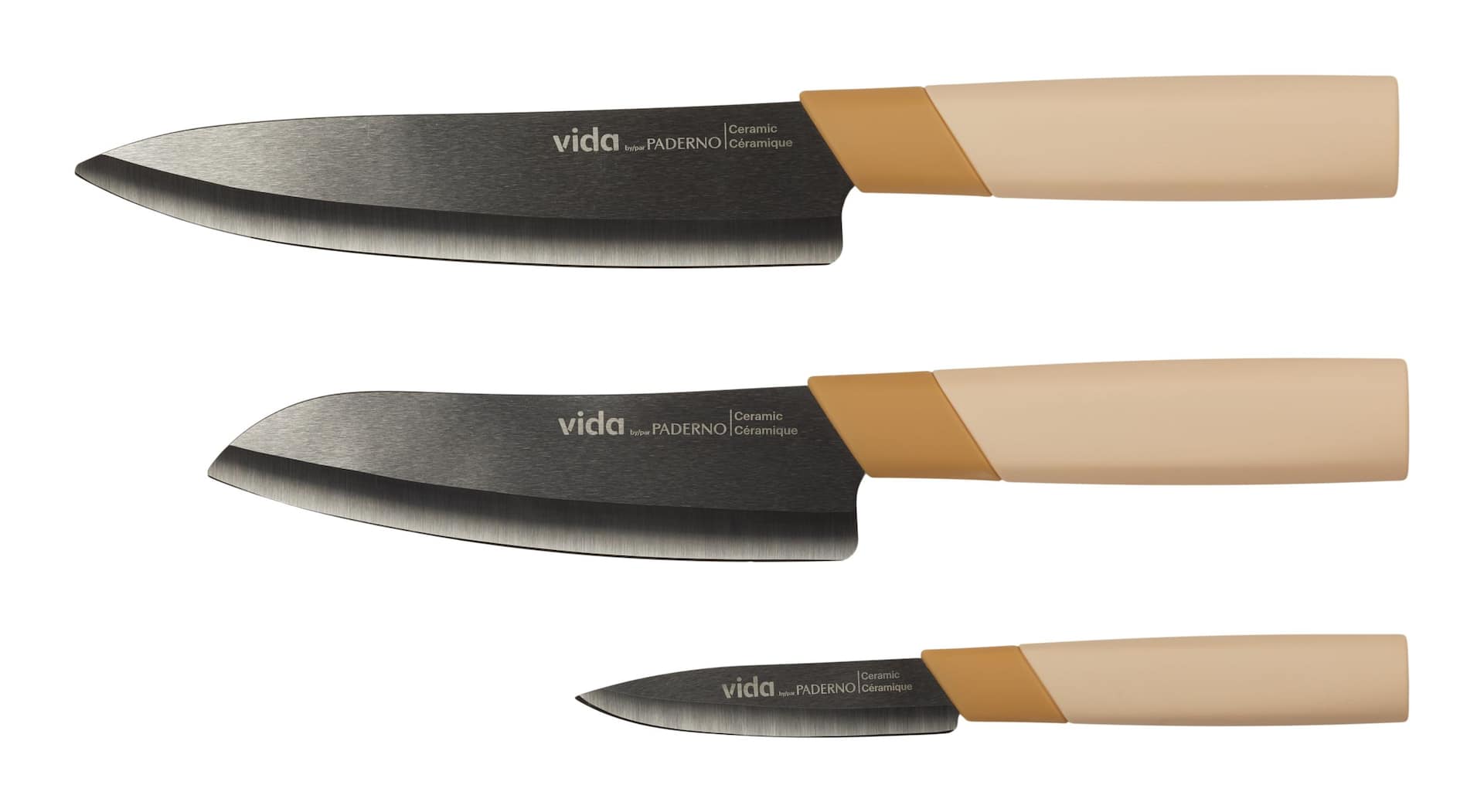 Vida by PADERNO Black Ceramic Knife Set, 3-pc | Canadian Tire