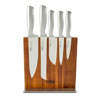 Vida by PADERNO Fsc Magnetic Knife Block Set, 6-pc Front_Flat