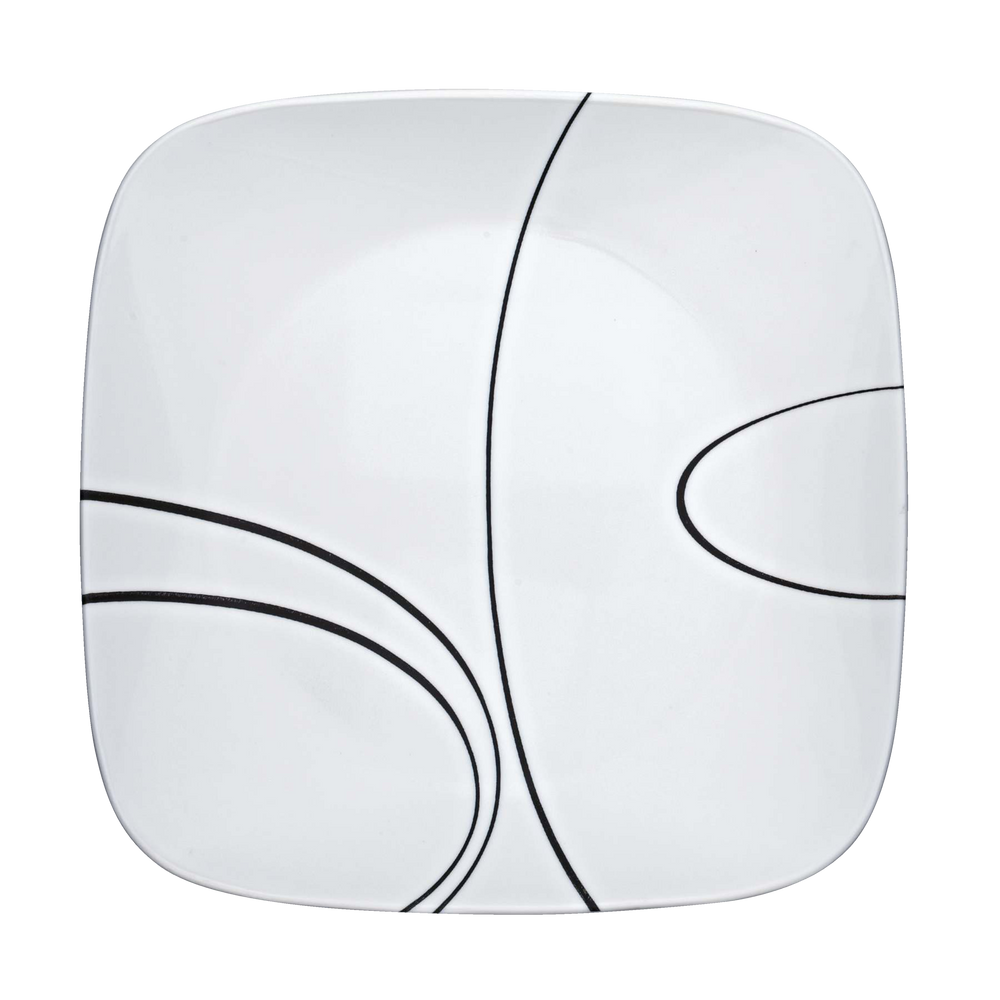 Corelle Simple Lines 16pc Glass Dinnerware Set, Chip Resistant, Serves