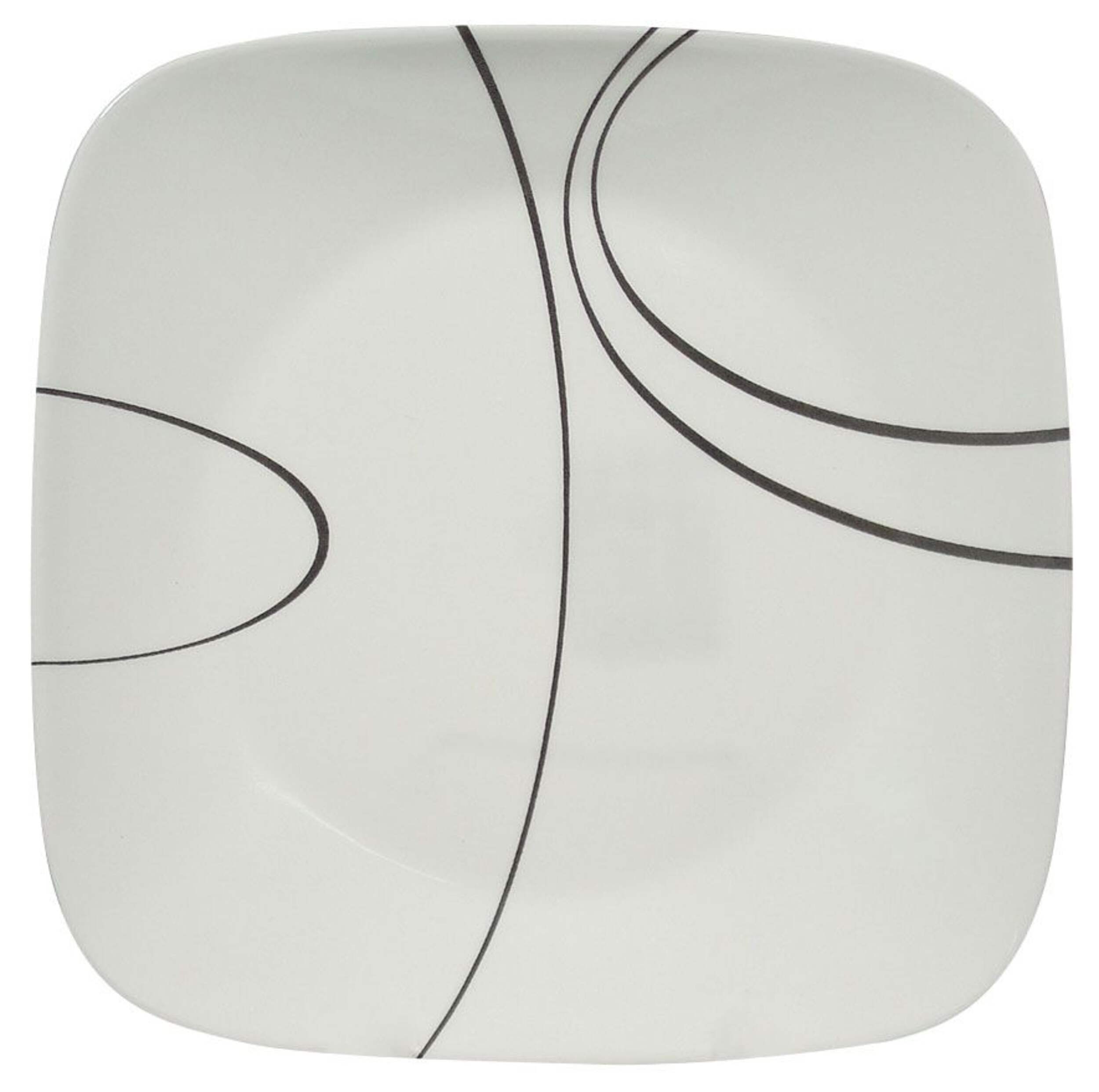 Assiette à dîner carrée Corelle Simple Lines Overhead_Flat