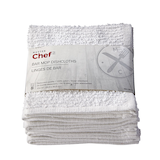 Linges de bar en coton éponge MASTER Chef réutilisables, 12 x 12 po, blanc, paq. 8 Front_Elevated