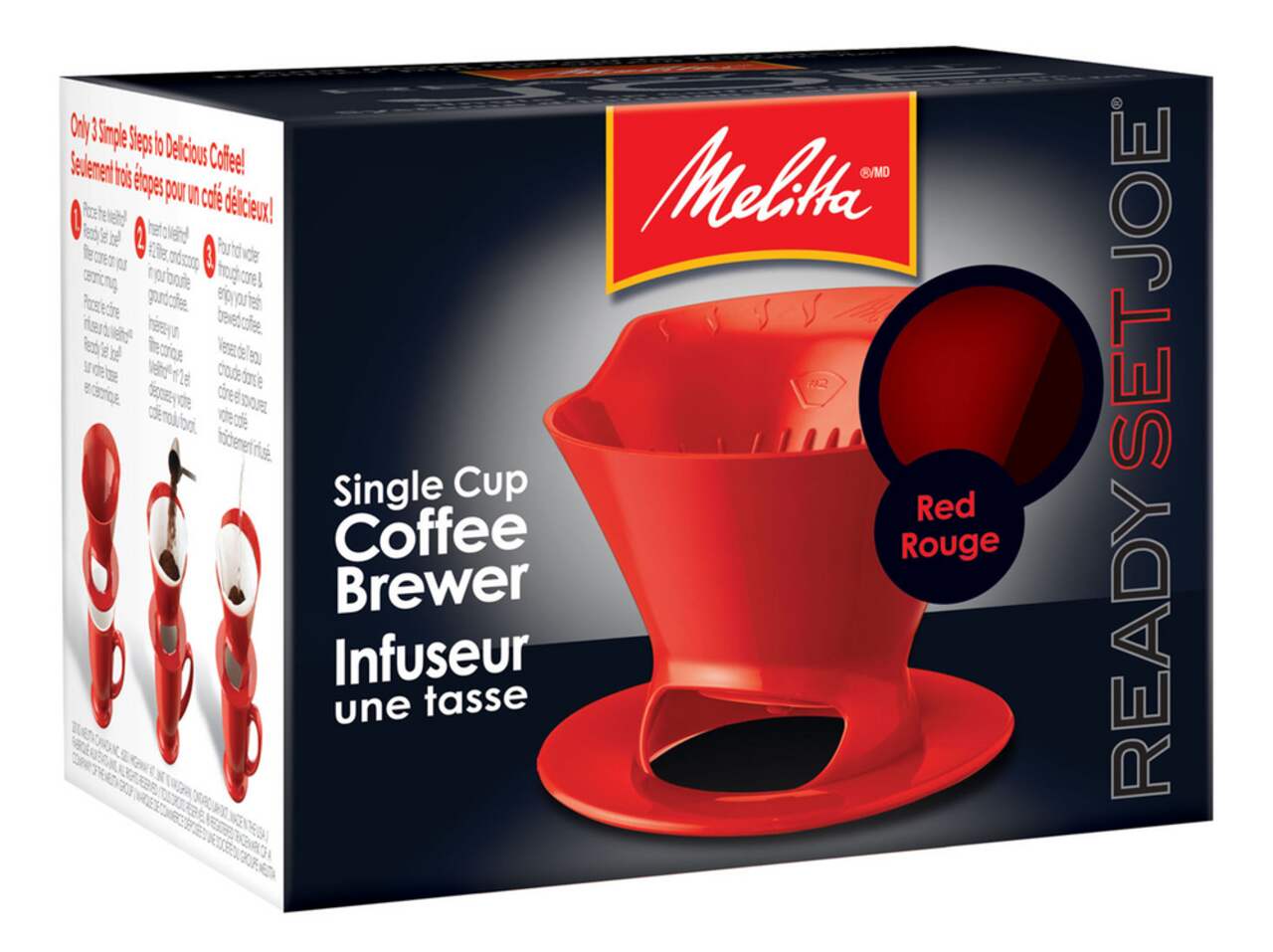 Melitta Ready Set Joe Single Cup Pour Over Coffee Brewer Maker