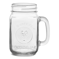 Libbey Glass Drinking Mason Jar with Handle, Dishwasher Safe, 16.5-oz Front_Elevated