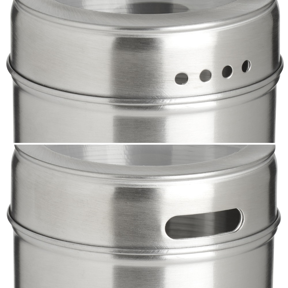 Trudeau Stainless Steel Spice Jars with Wall Plate, 6pc