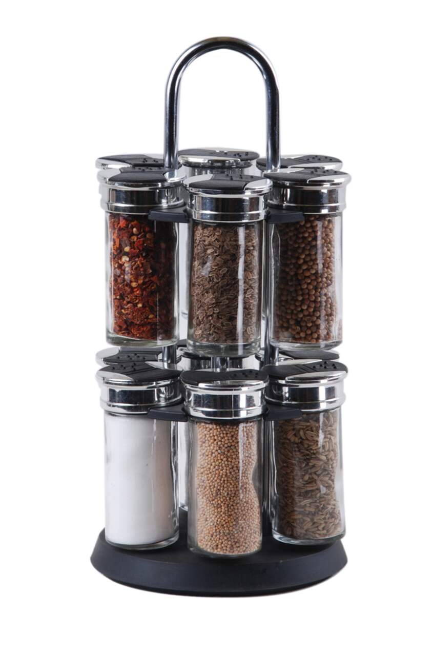 Kamenstein Brushed Stainless Steel 20-Jar Revolving Countertop Spice Rack,  Pre Filled Spice & Reviews