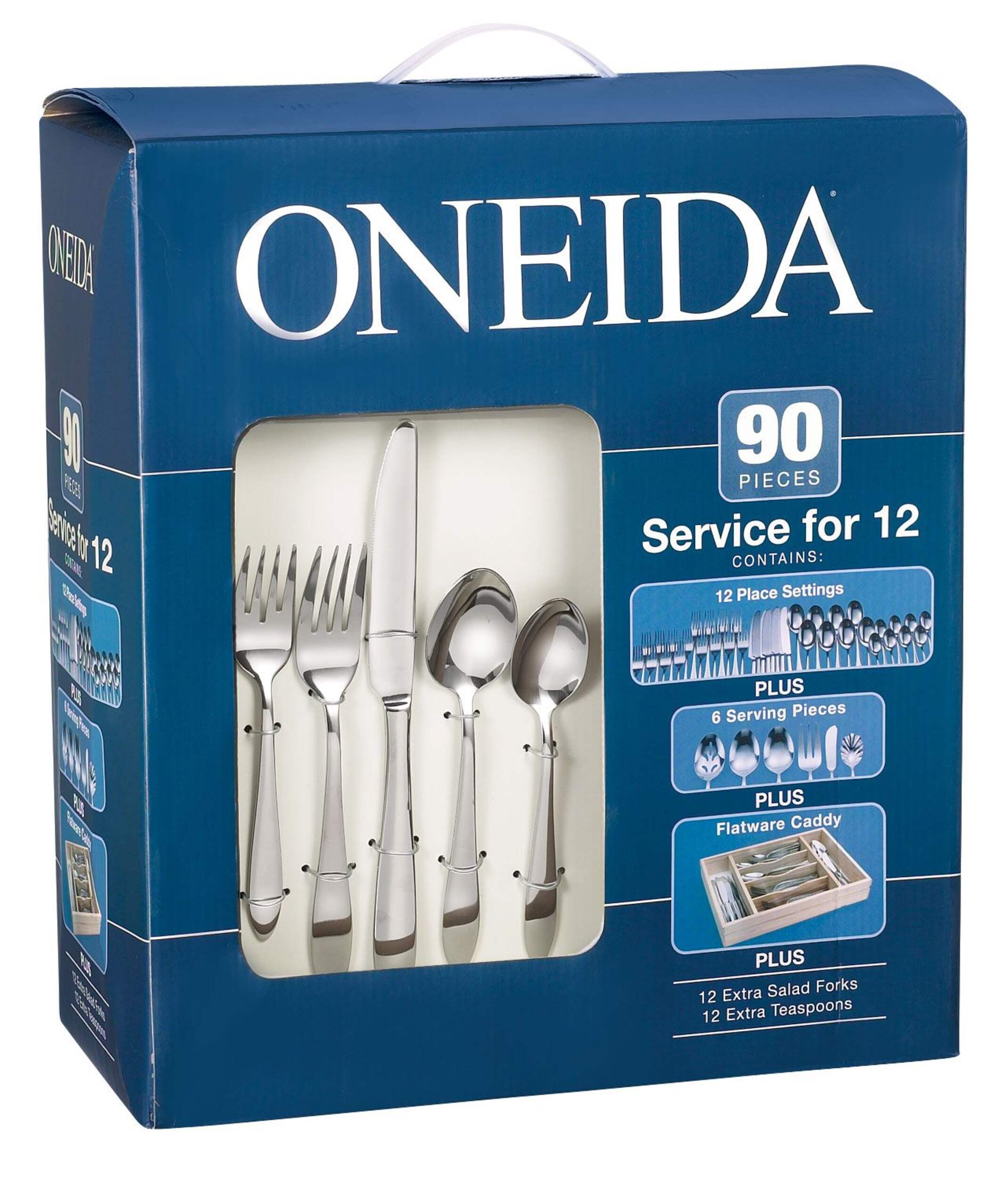 Oneida Flatware Set, 72-pc Front_Angled_Right