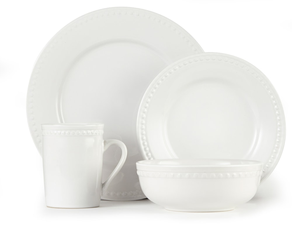CANVAS Skyler Stoneware Dinnerware Set, White, 16pc Canadian Tire