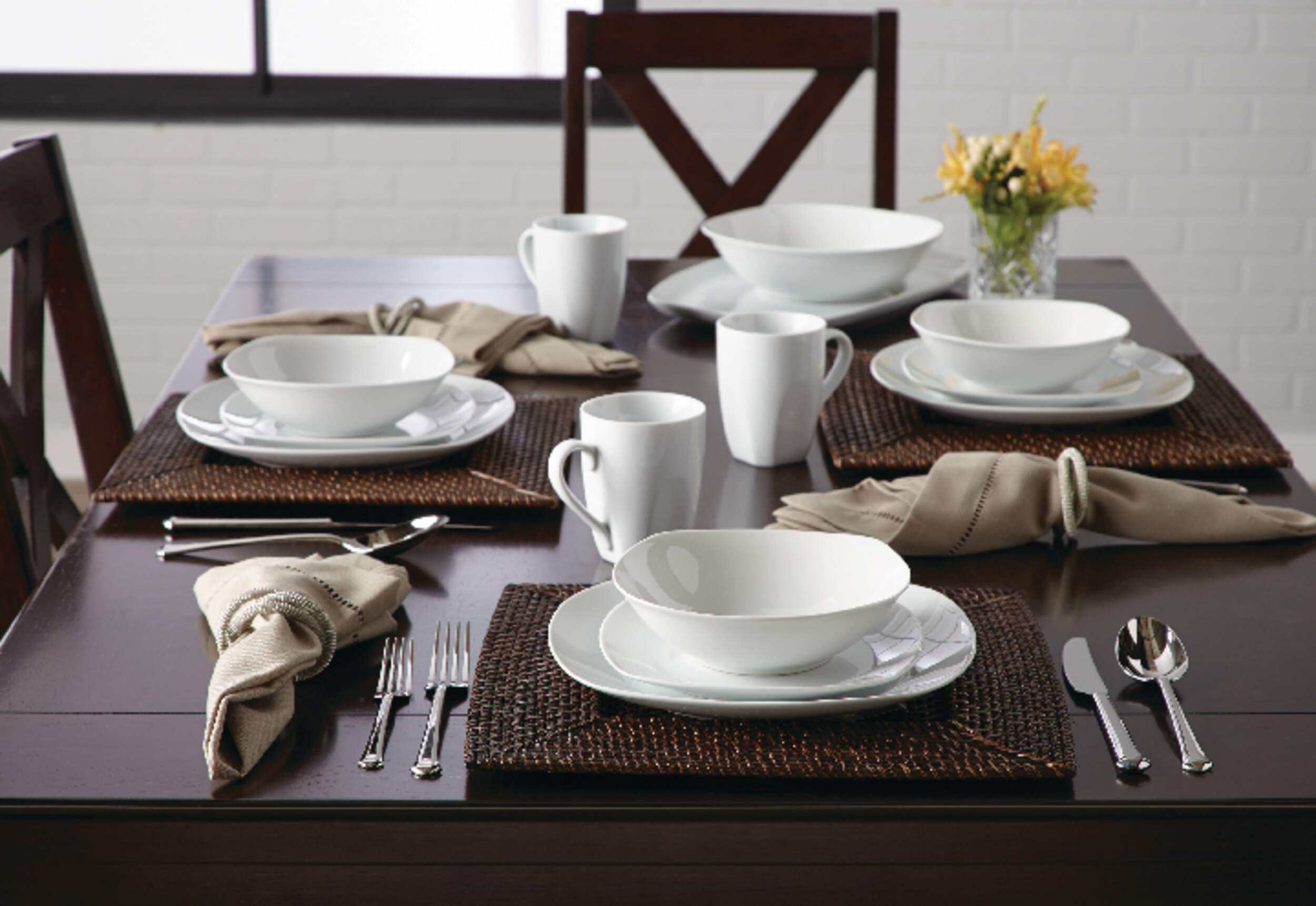 CANVAS Mercer 34pc Porcelain Dinnerware Set, Serves 8, White Canadian