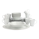 CANVAS Lauren 34pc Porcelain Dinnerware Set, Serves 8, White Composite_or_Mixed