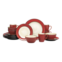 CANVAS Cabot 16pc Stoneware Dinnerware Set, Serves 4, Red Composite_or_Mixed