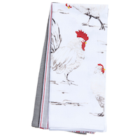 For Living Painted Rooster Tea Towel, 3-pc