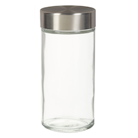 Orii Glass Spice Jar with Stainless Steel Lid, 89-mL, Clear