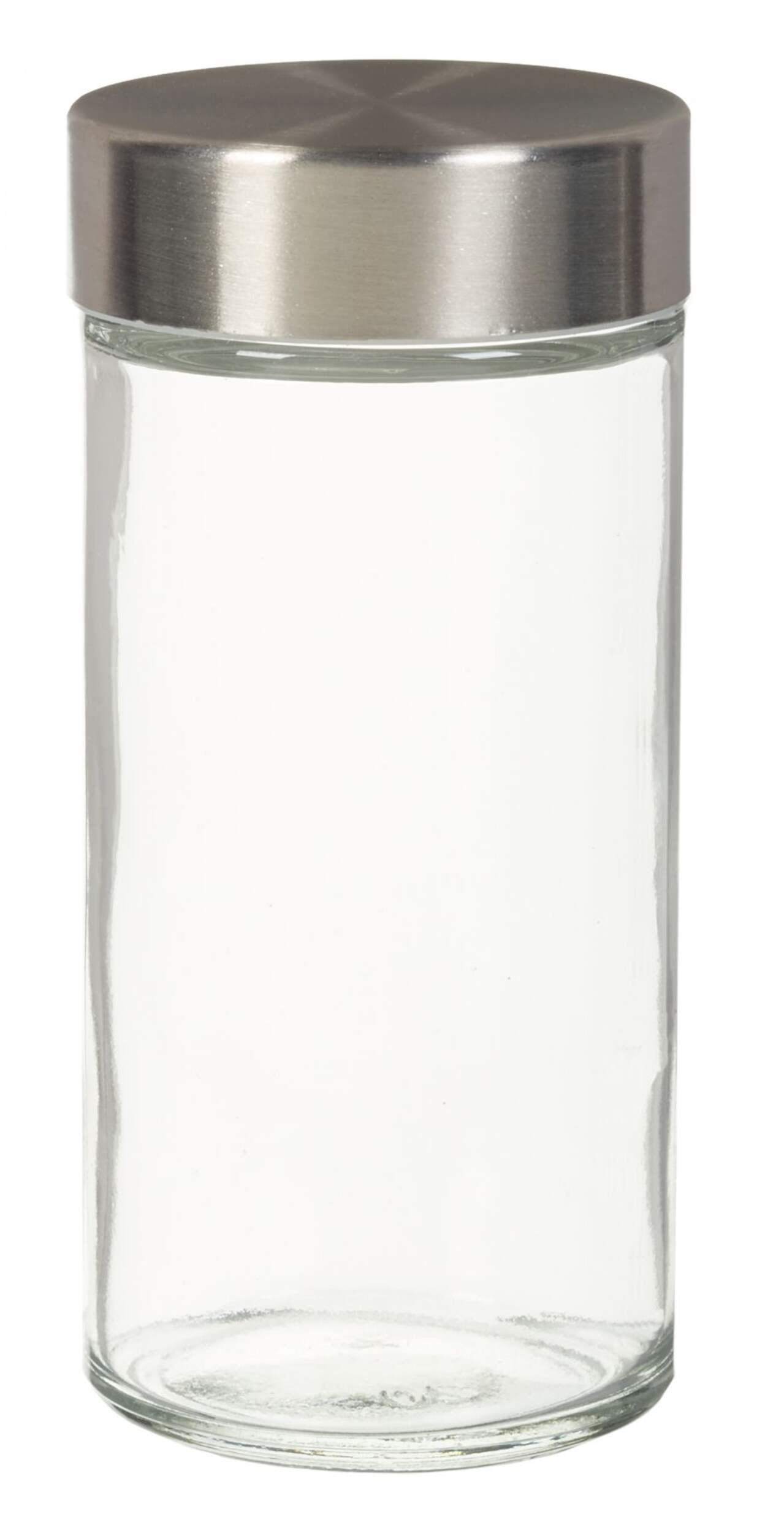 Orii Glass Spice Jar with Stainless Steel Lid, 89-mL, Clear Front_Flat