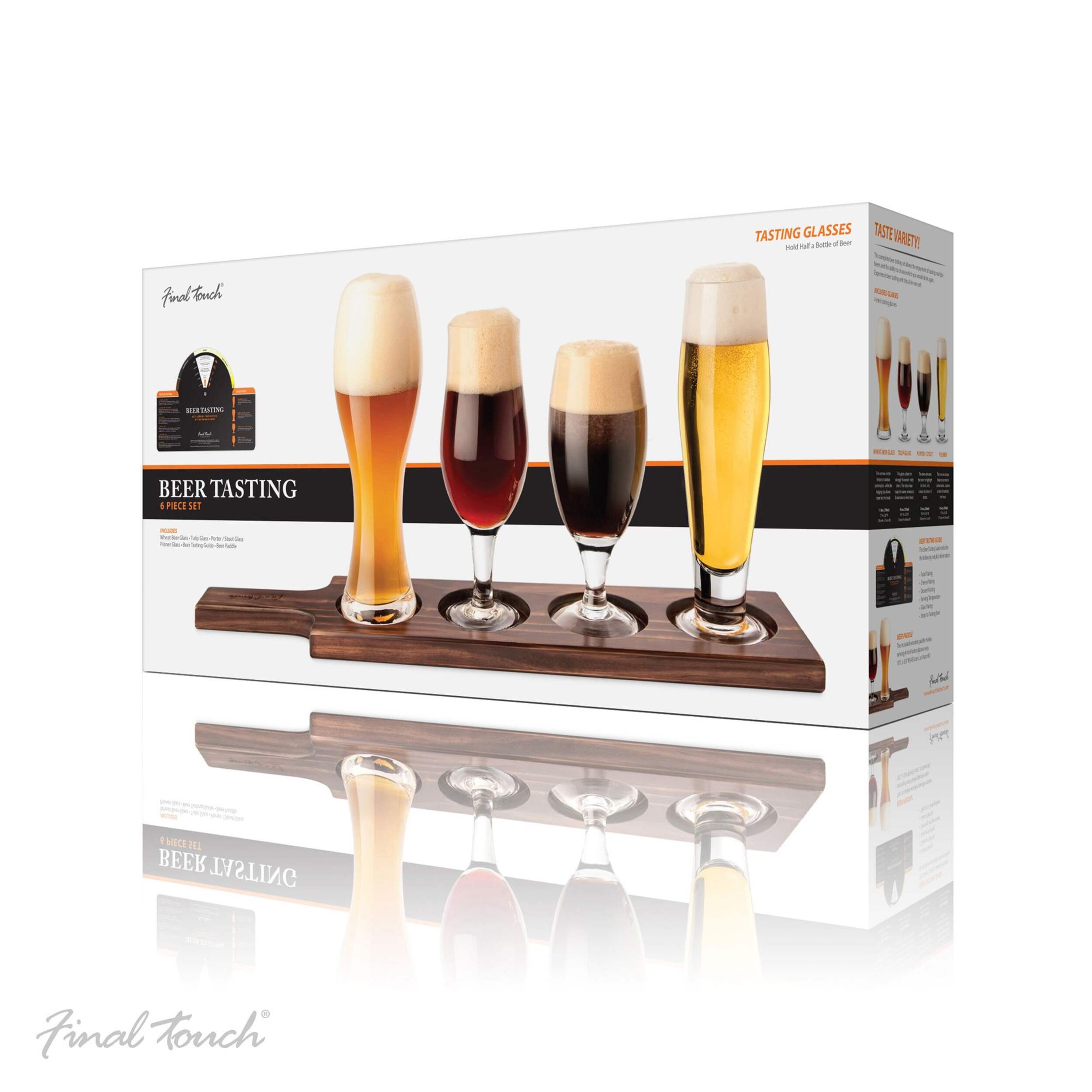 Beer Tasting Set with Paddle, 6-pc Front_Angled_Left