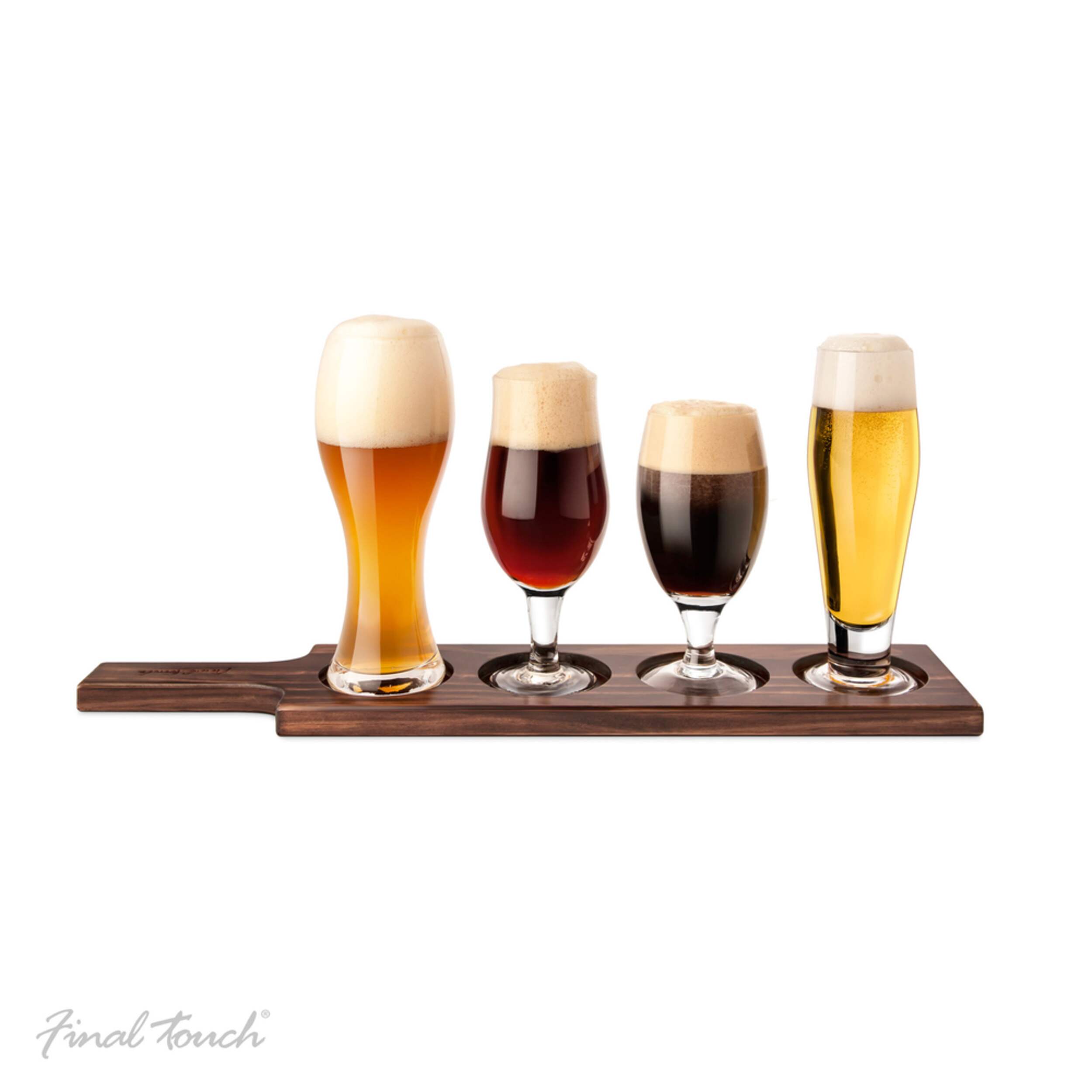 Ensemble de dégustation de bière avec palette, 6 pces Front_Flat