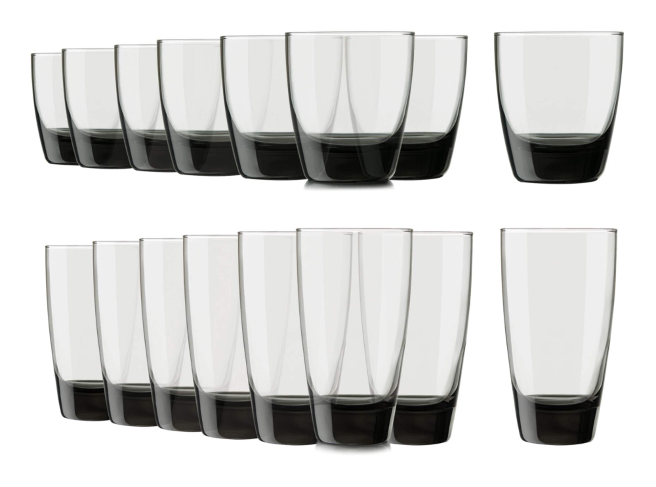 Verres Libbey Carrington fumés, allant au lave-vaisselle, 8 x 13 oz et 8 x 18 oz, paq. 16 Composite_or_Mixed