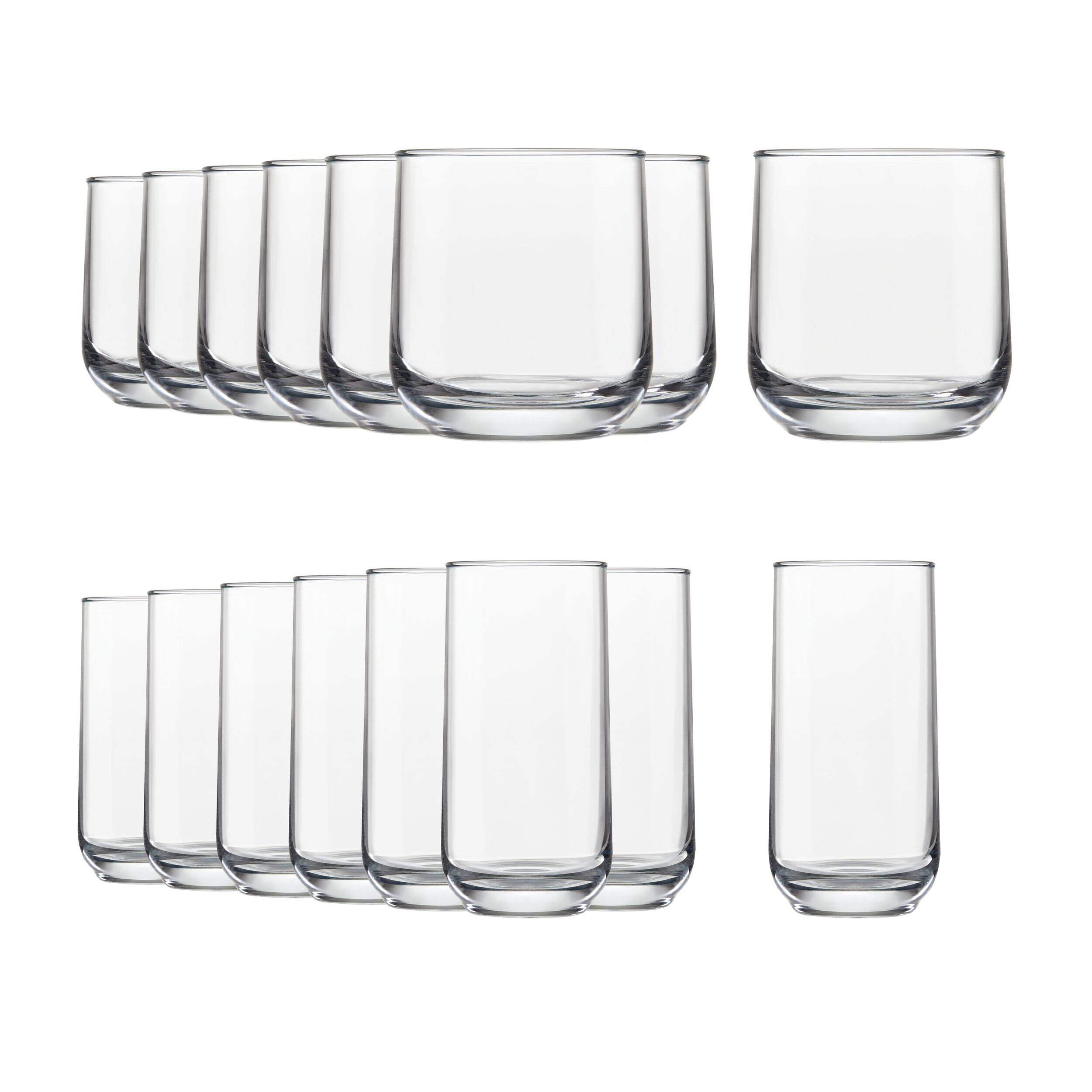 Libbey Ascent 16pc Tumbler Glassware Set Dishwasher Safe 8pc X 394 Ml And 8pc X 473ml