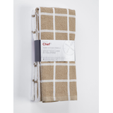 MASTER Chef Terry Cotton Checkered Kitchen Towels, Reusable, 16-in x 26-in, 4-pk, Brown/White Front_Angled_Right