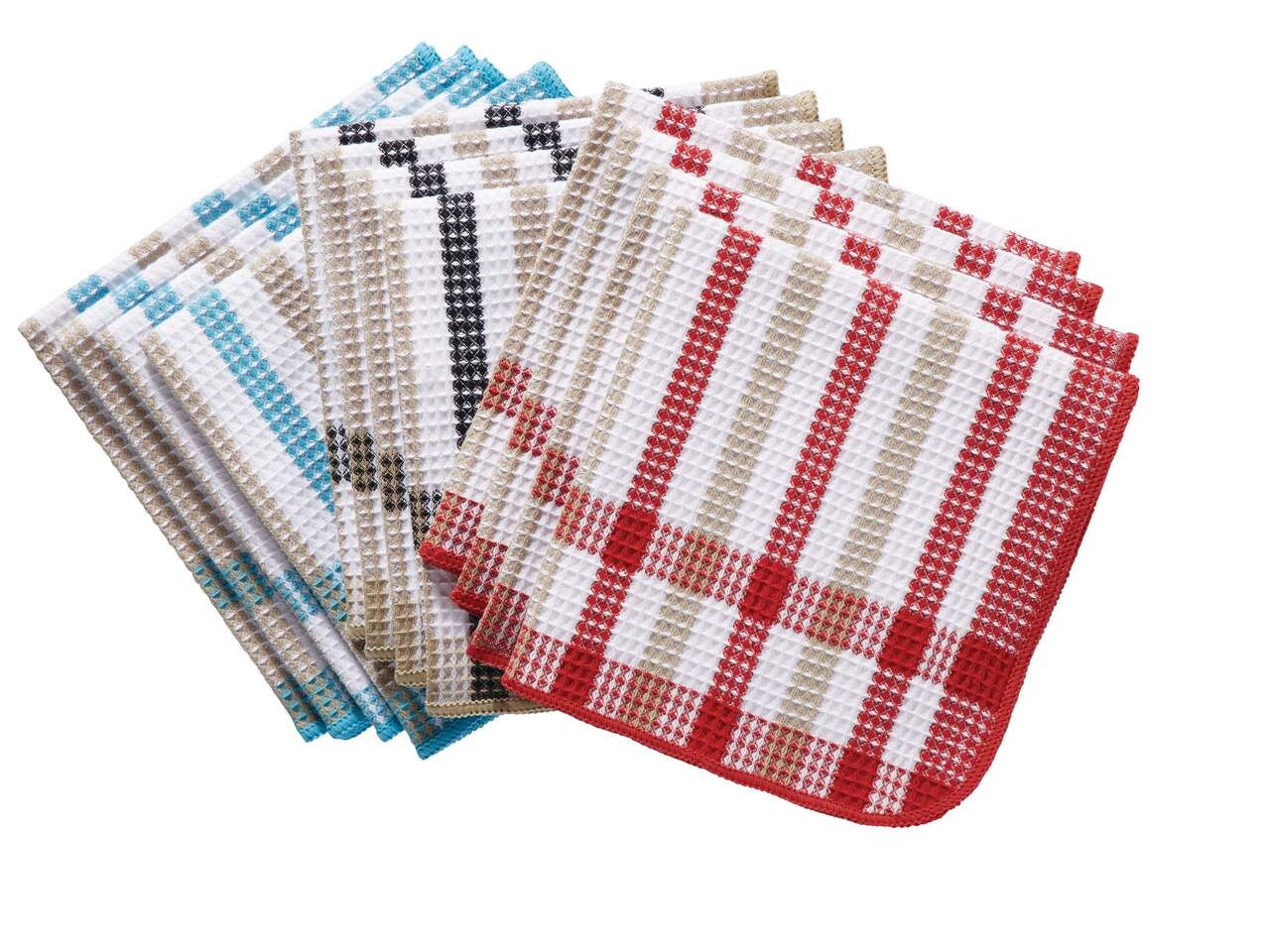 Chiffons vaisselle en coton gaufré MASTER Chef à motif à carreaux, choix de  couleurs, 14 x 14 po, paq. 12
