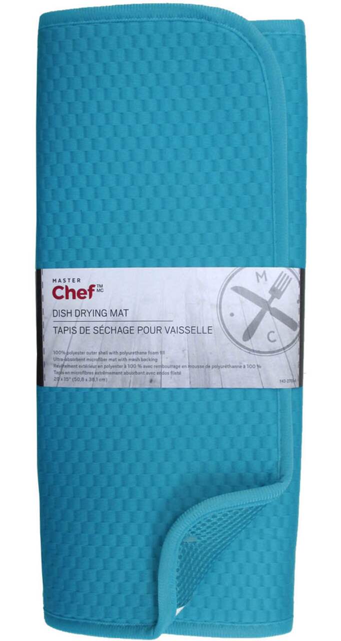 Type A Comfort Absorbent Folding Microfibre Dish Drying Mat & Draining  Rack, Grey, 20 x 16-in