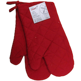 MASTER Chef 2pc Cotton Oven Mitt Set with Hanging Loop, Red Front_Flat