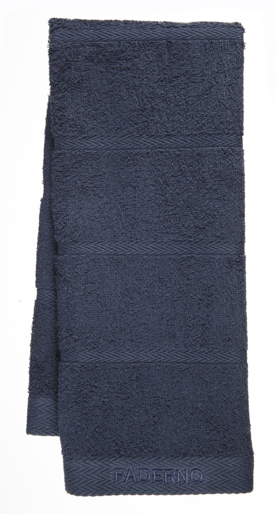 PADERNO Terry Cotton Kitchen Towels, 18in x 28in, 2pk, Navy Blue