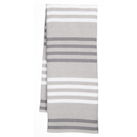 PADERNO Basketweave Cotton Kitchen Towels, 18-in x 28-in, 2-pk, Light Grey/White Overhead_Flat