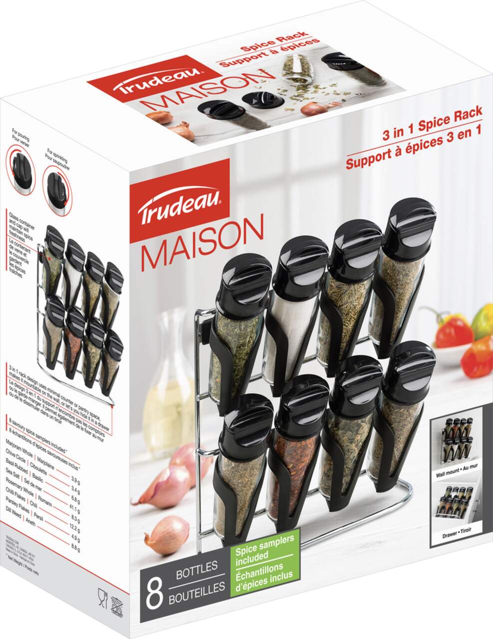 Trudeau Marshall 8 Bottle Spice Rack