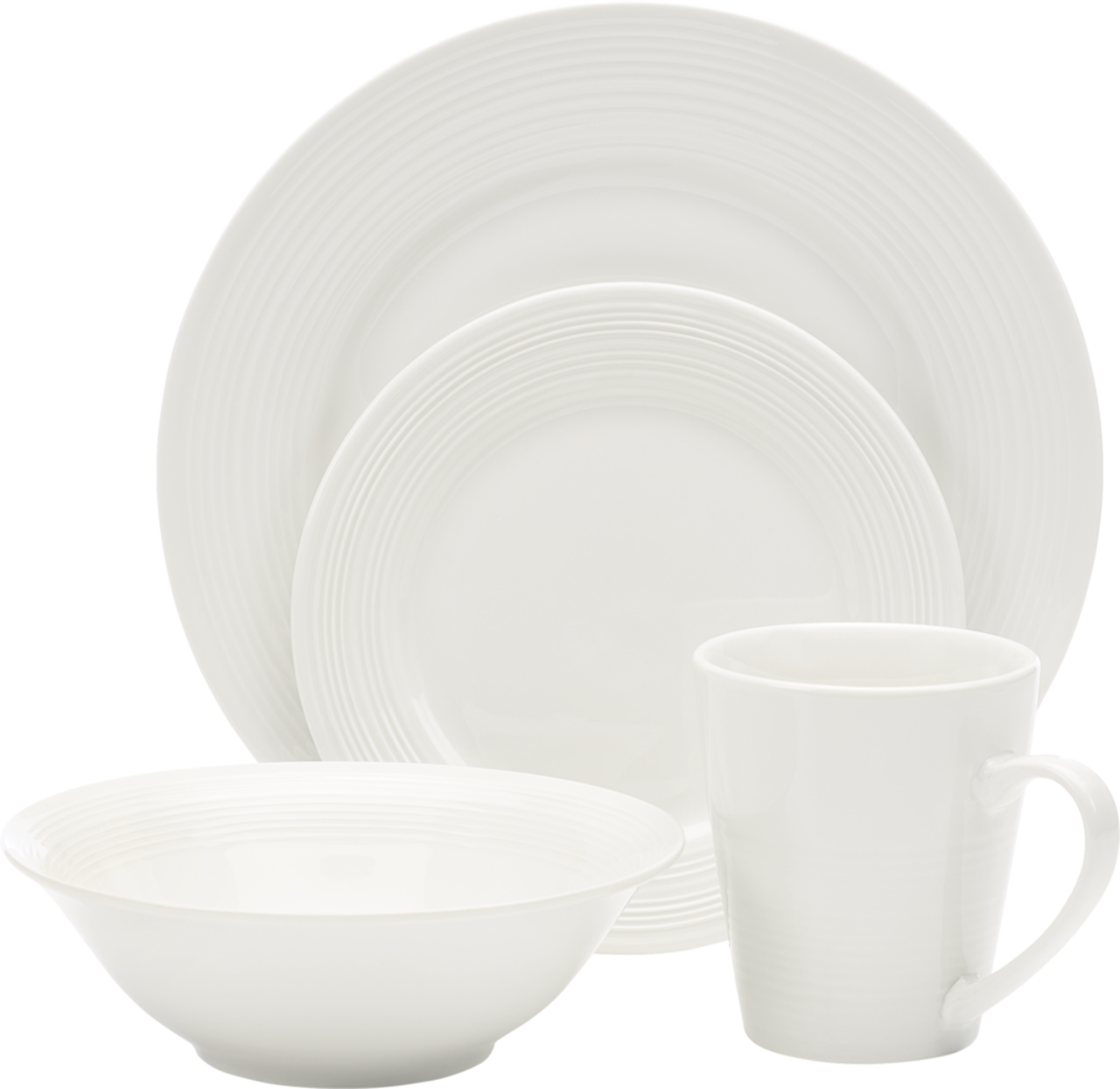 CANVAS Quatro 34pc Porcelain Dinnerware Set, Serves 8, White