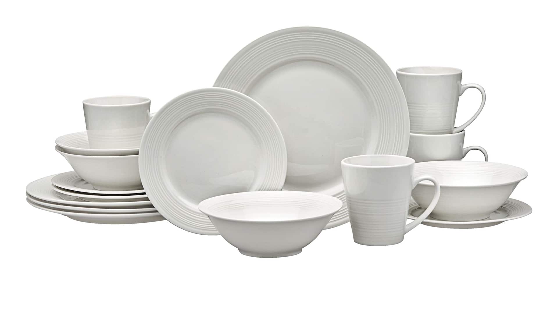 CANVAS Lauren 34pc Porcelain Dinnerware Set, Serves 8, White
