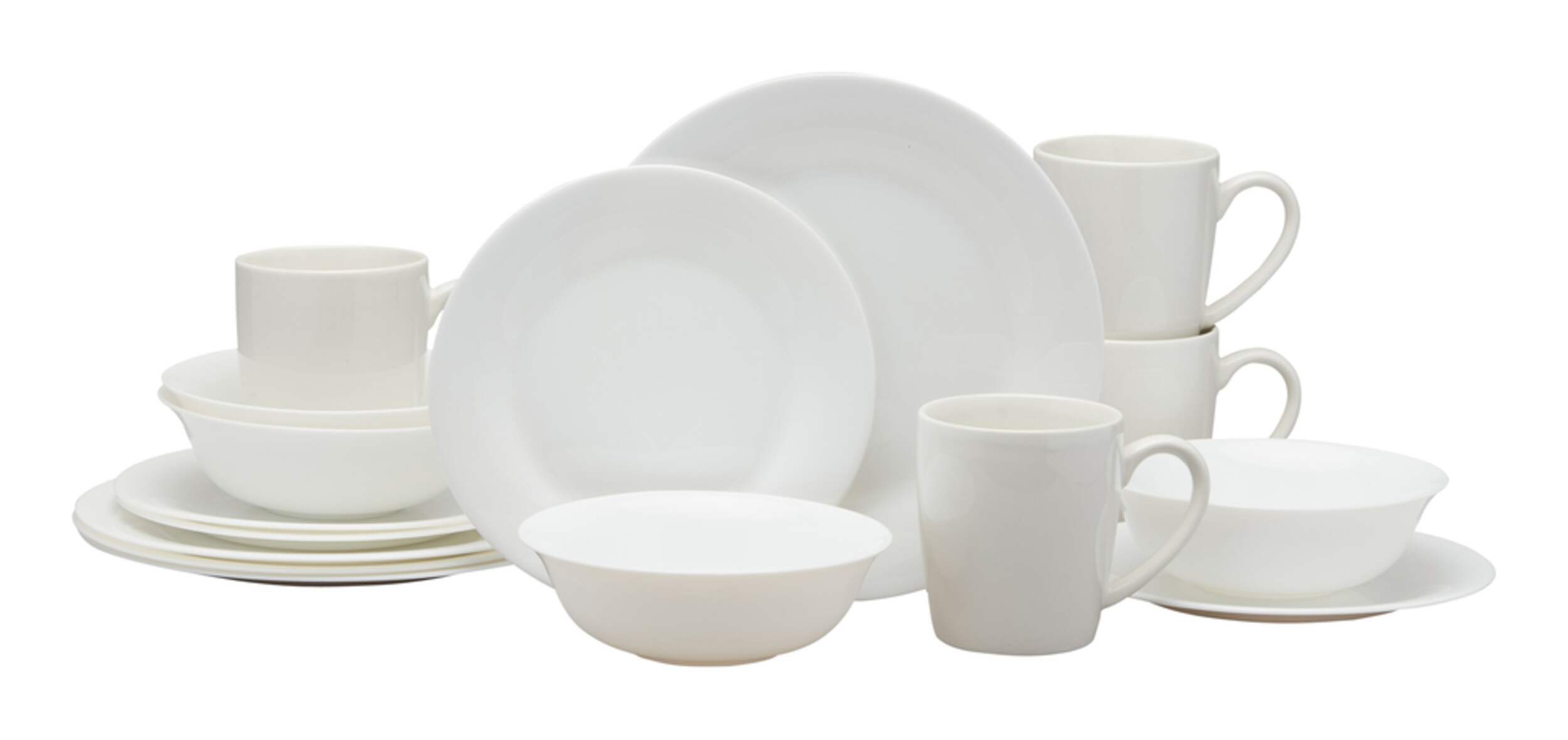 MASTER Chef Round Glass Dinnerware Set, White, 16-pc Composite_or_Mixed