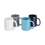MASTER Chef 4pc Stoneware Mug Set, Dishwasher and Microwave Safe, 11.5-oz, 4-pc, Assorted Colours Side_Left