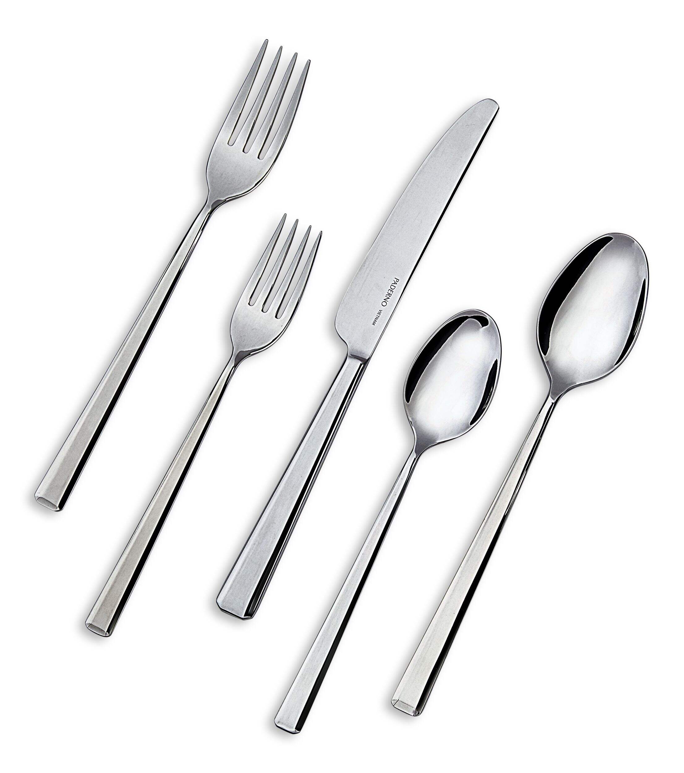 PADERNO Laurier 20pc Stainless Steel Flatware Set, Serves 4 Overhead_Flat