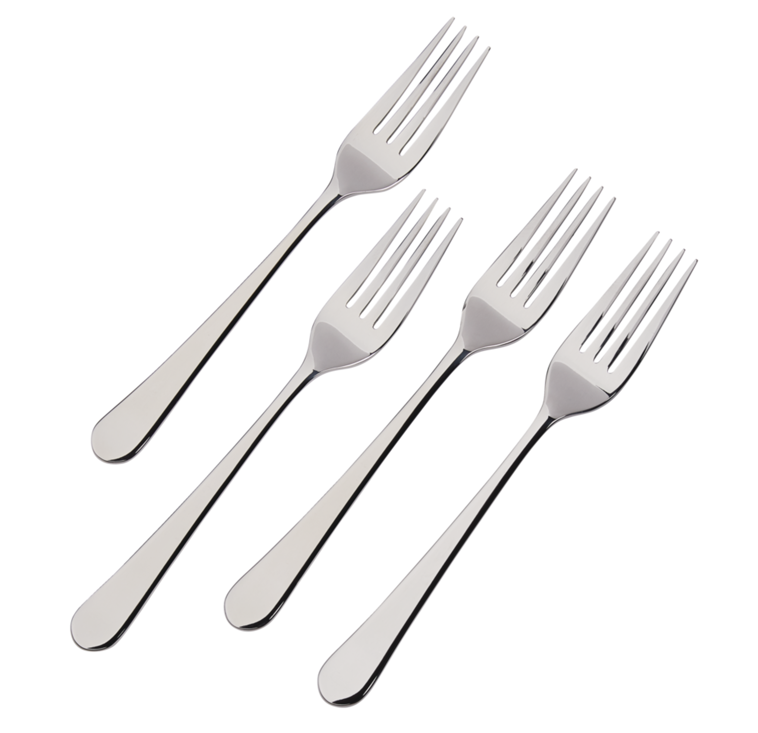 PADERNO 4pc Stainless Steel Dinner Forks Overhead_Flat