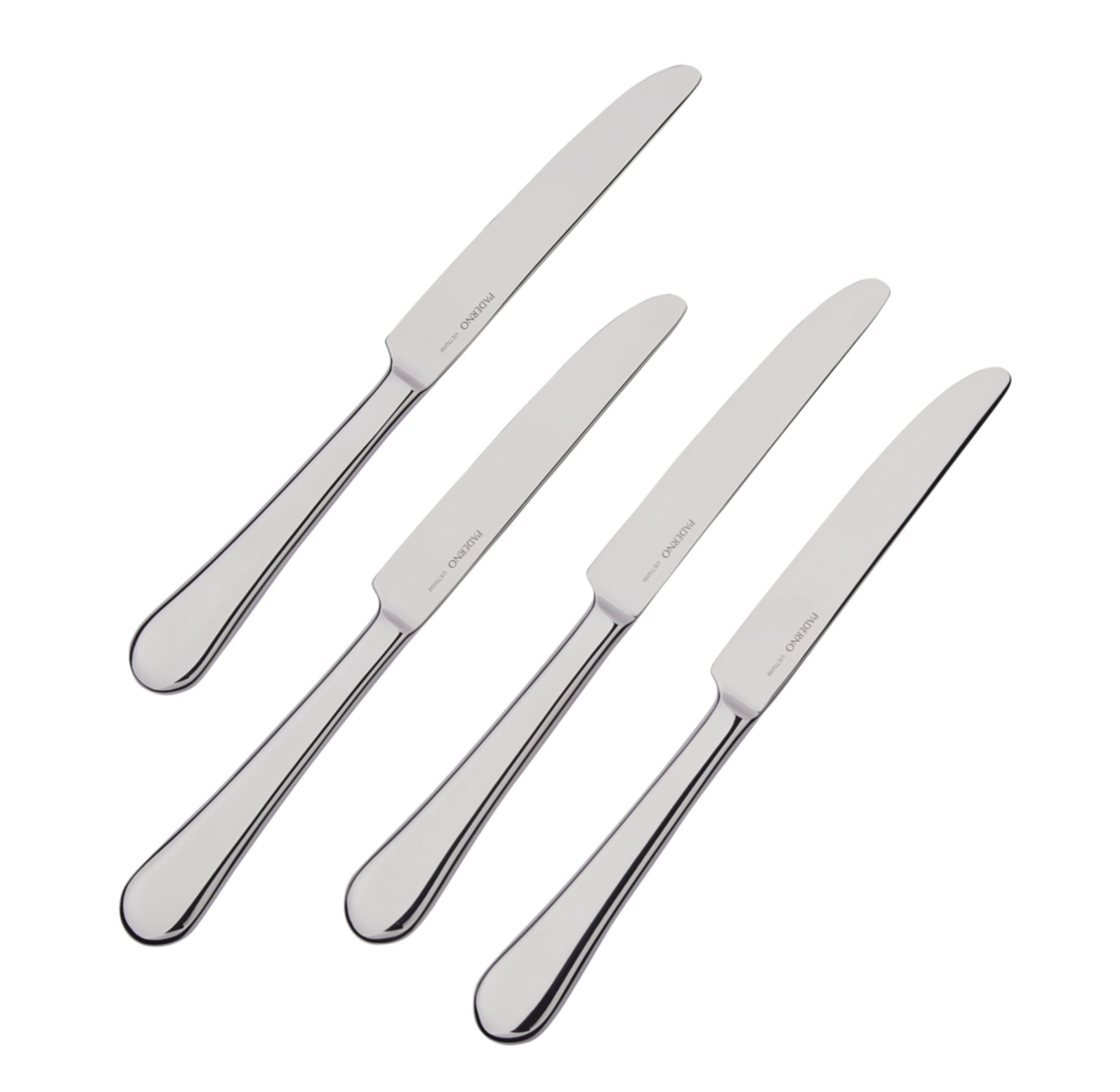 PADERNO 4pc Stainless Steel Dinner Knives Overhead_Flat