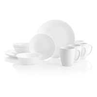 Corelle Winter Frost 16pc Glass Dinnerware Set, Chip Resistant, Serves 4, White Composite_or_Mixed